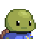 An animated portrait of the Turtle character running